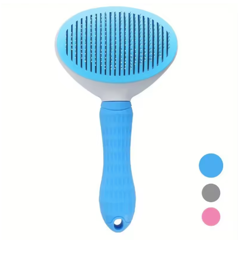 One-Click Pet Hair Removal Brush Blue