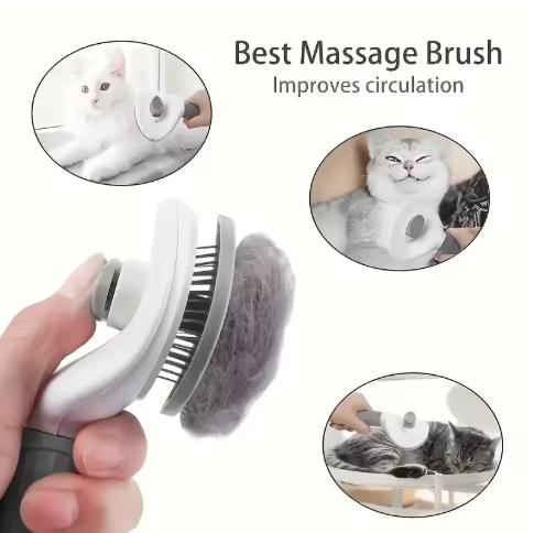 One-Click Pet Hair Removal Brush Grey