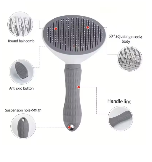 One-Click Pet Hair Removal Brush Pink