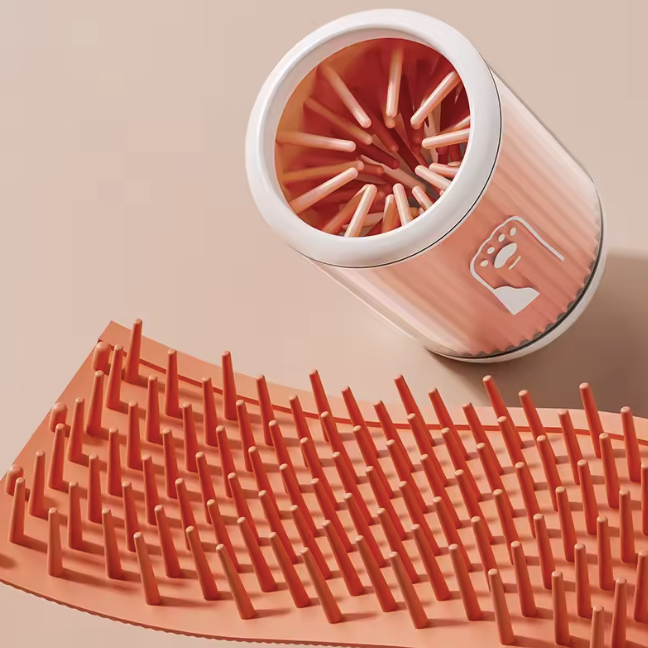 Portable Silicone Paw Cleaner Orange