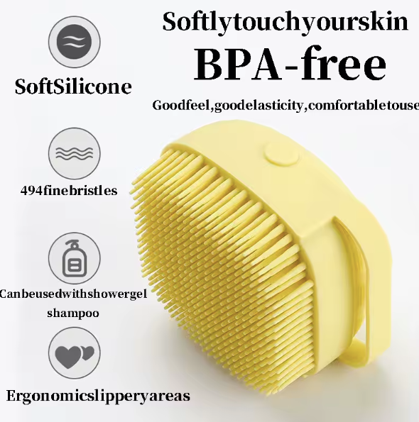 Silicone Pet Bath Brush Yellow