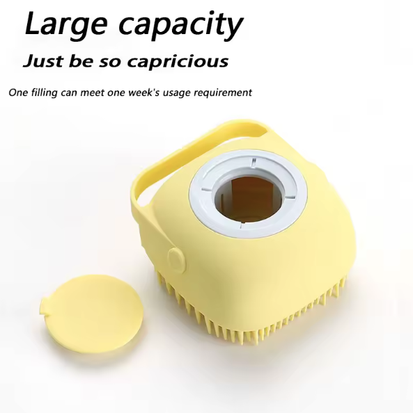 Silicone Pet Bath Brush Yellow