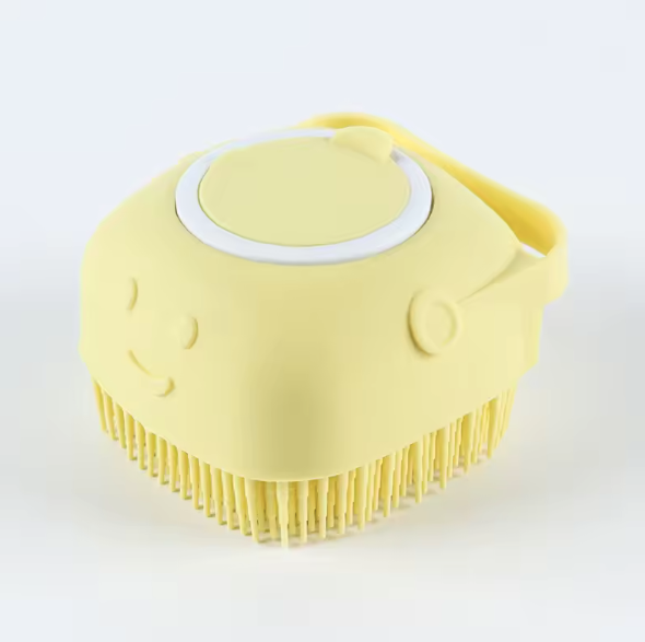 Silicone Pet Bath Brush Yellow