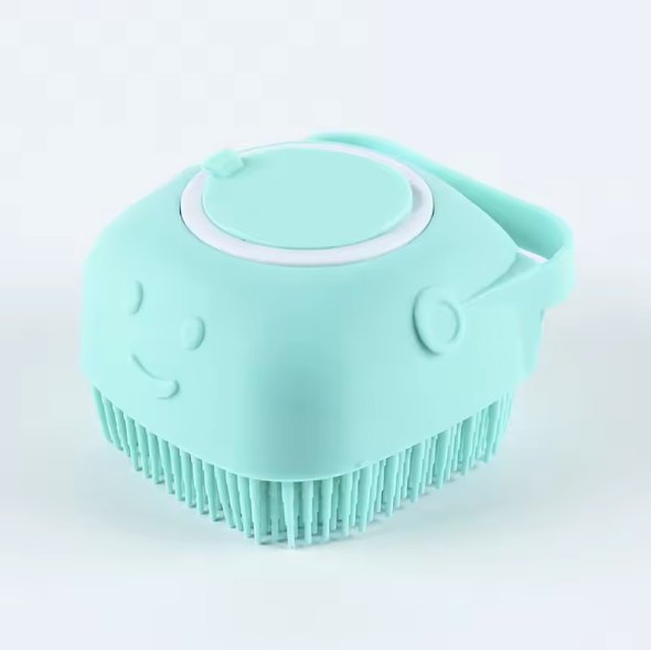 Silicone Pet Bath Brush Blue