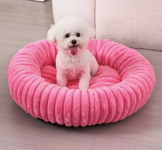 Striped Round Bed Pink