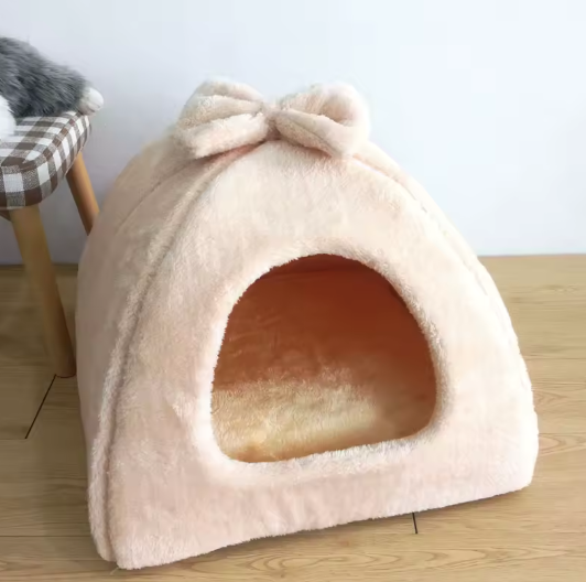 Warm Winter Foldable Pet House Beige