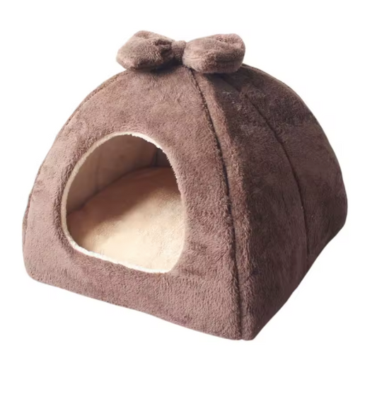Warm Winter Foldable Pet House Brown