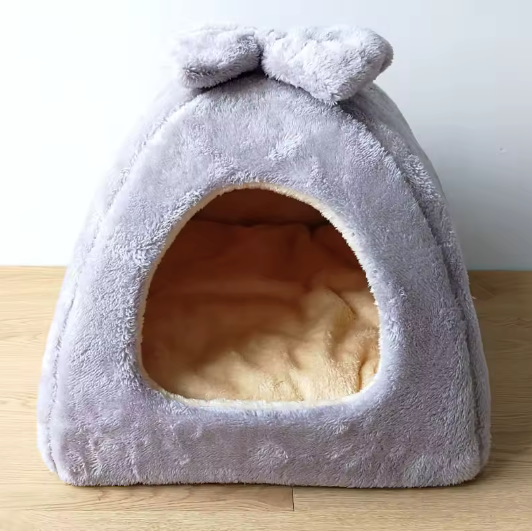 Warm Winter Foldable Pet House Grey