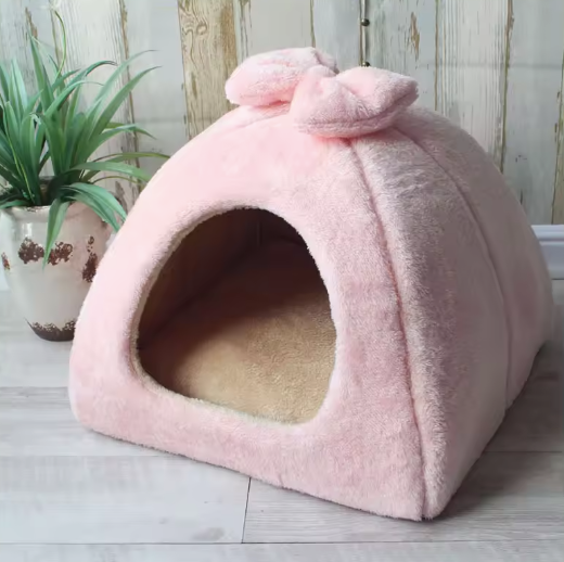 Warm Winter Foldable Pet House Pink